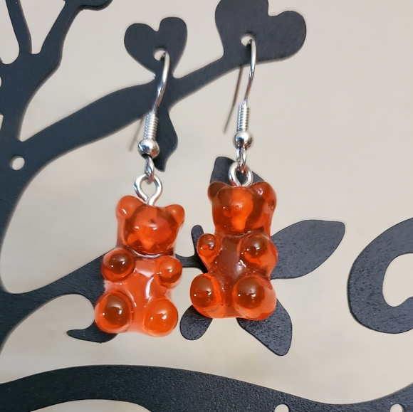 Red Gummy Bear Earrings - Picture 2 of 7